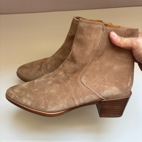 RAG & BONE Rover Zip Mid Heel Booties ALMOND Block Sz 38.5/8.5 - Picture 5 of 8